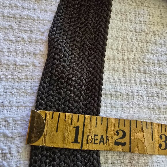 Vintage Deep Olive Woven Nylon Belt with Etched Bead Ties - Picture 7 of 7